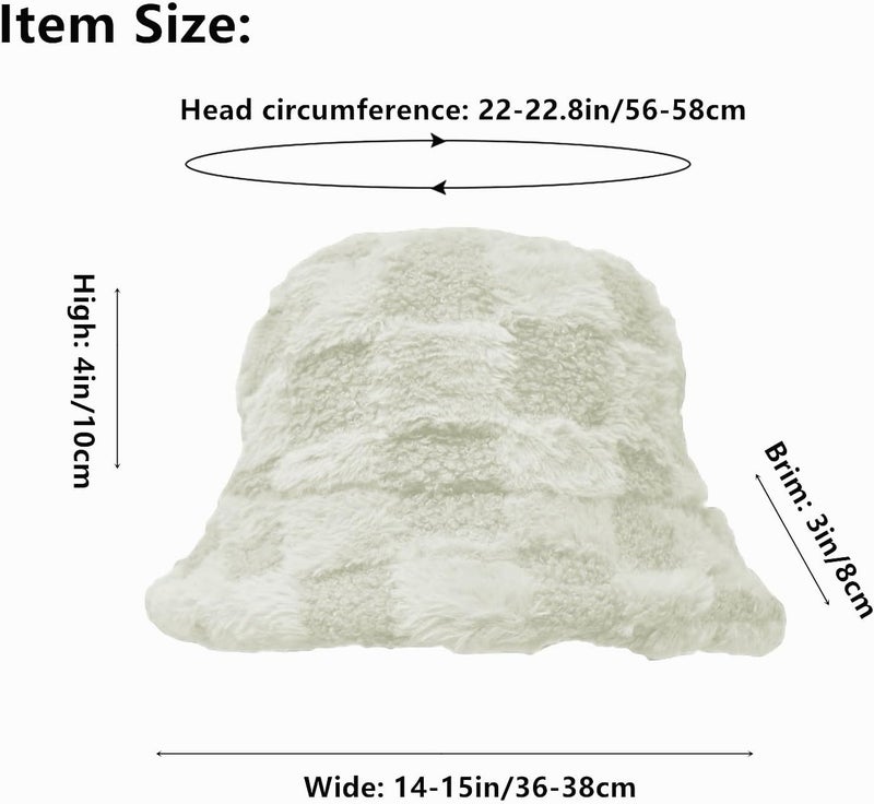 Glory Max Winter Fluffy Plush Bucket Hat Cozy Faux Fur Wide Brim Adjustable Size for Women - Image 5